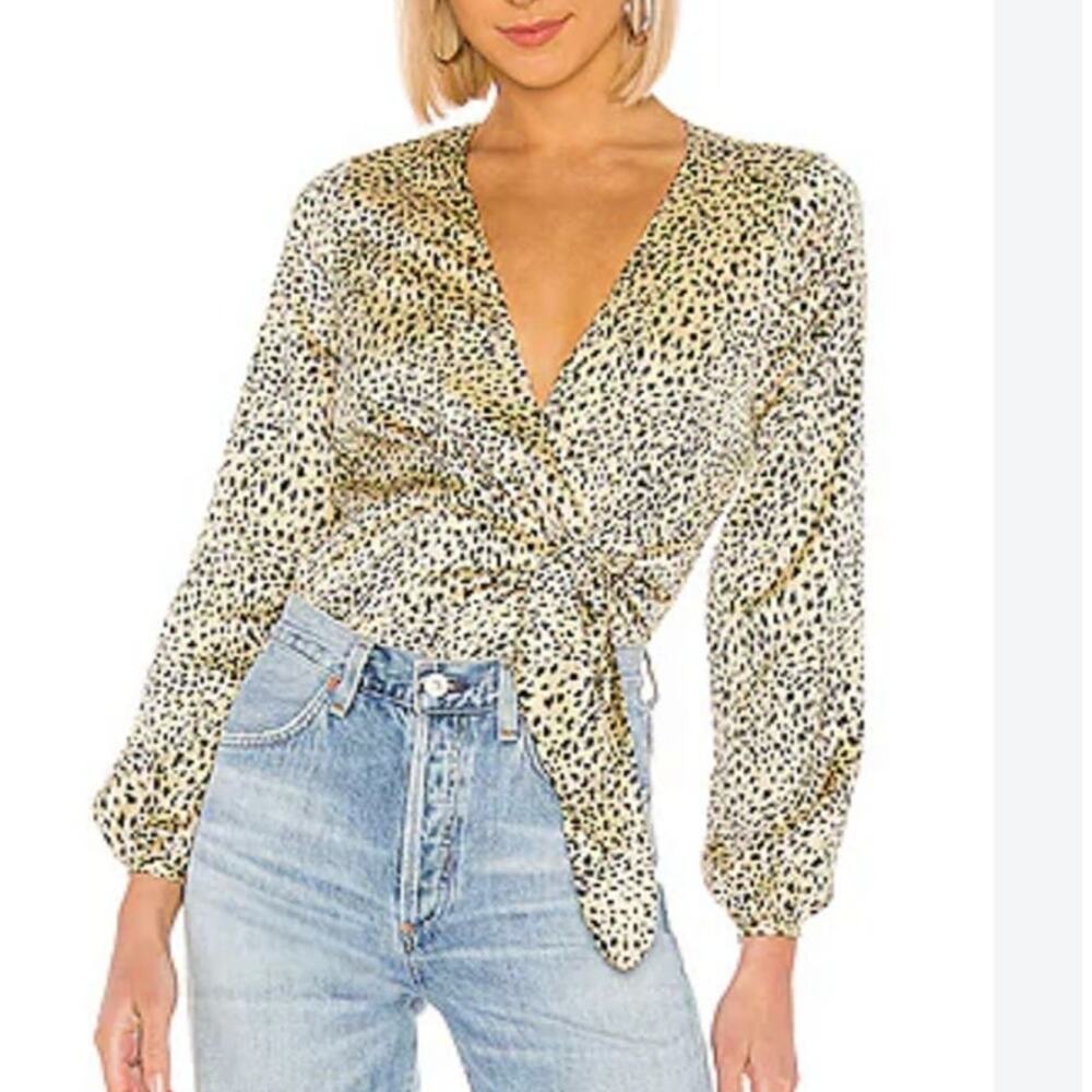 Lovers & Friends Cheetah Satin Bodysuit Size Small